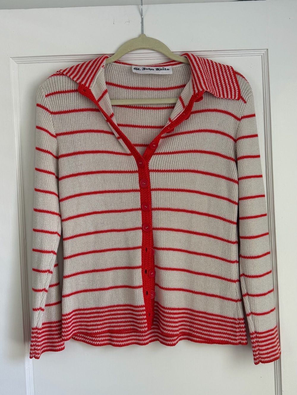 Vintage St. John’s Knits striped cardigan